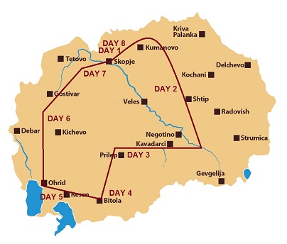 mapa walking macedonia